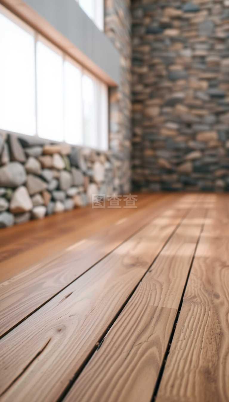 巖壁和木地板。